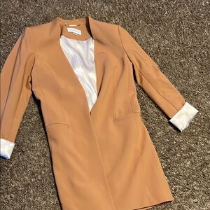 Calvin Klein Tan Blazer Modern Tailored Suit Jacket